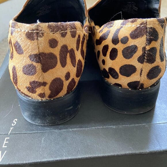 Leopard Animal Print Calf Hair Leather Ankle Bootie - Picture 3 of 5